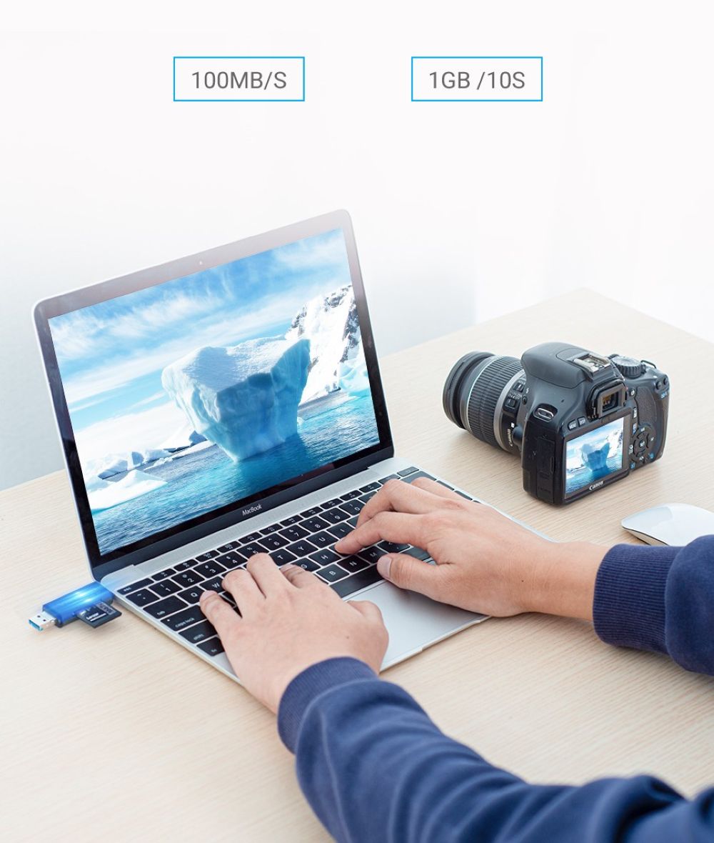 Czytnik kart SD / microSD Vention ze złączami USB 3.0 USB-C microSD szary