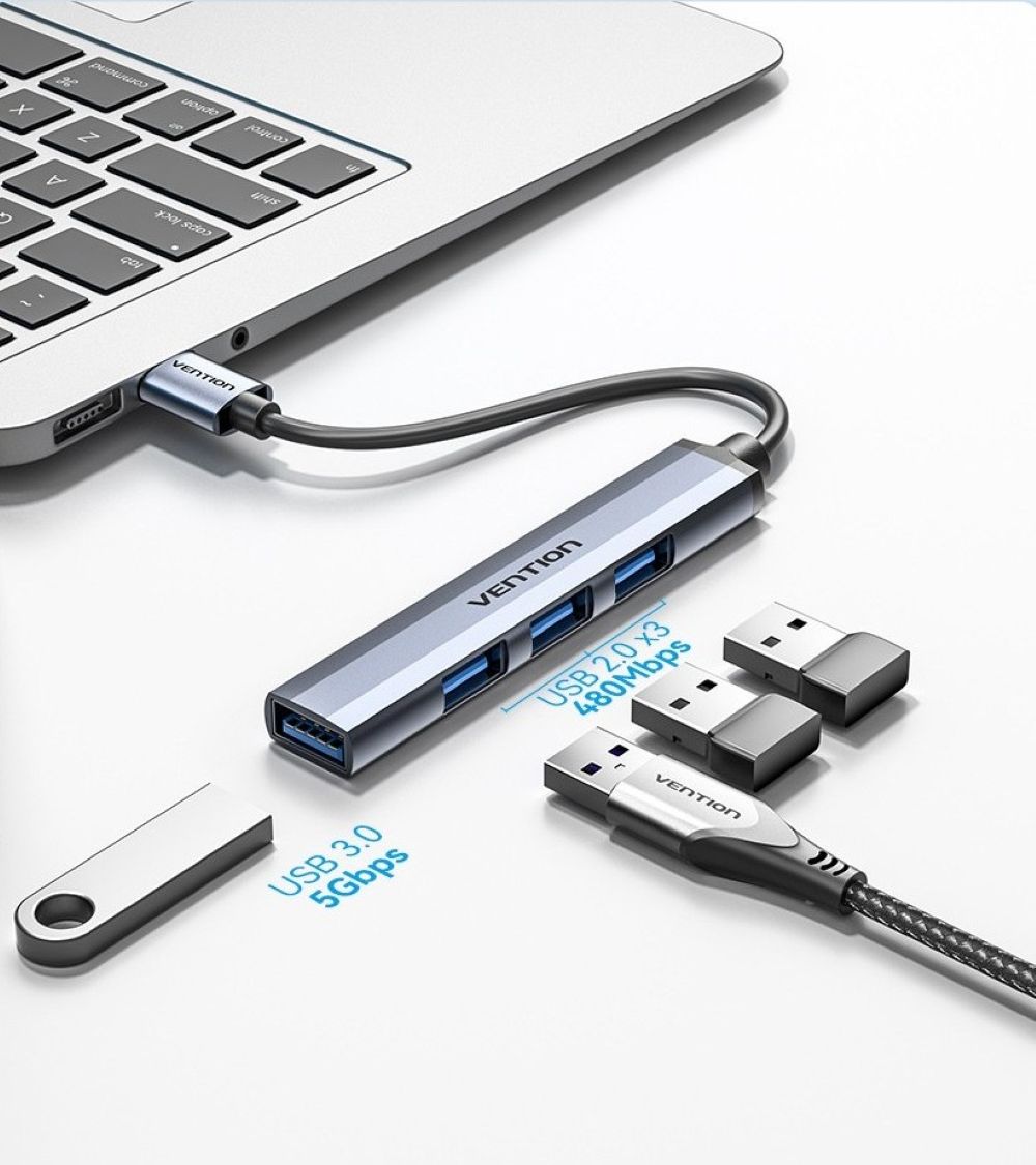 Mini Hub USB 3.0 Vention 4w1 0.15m