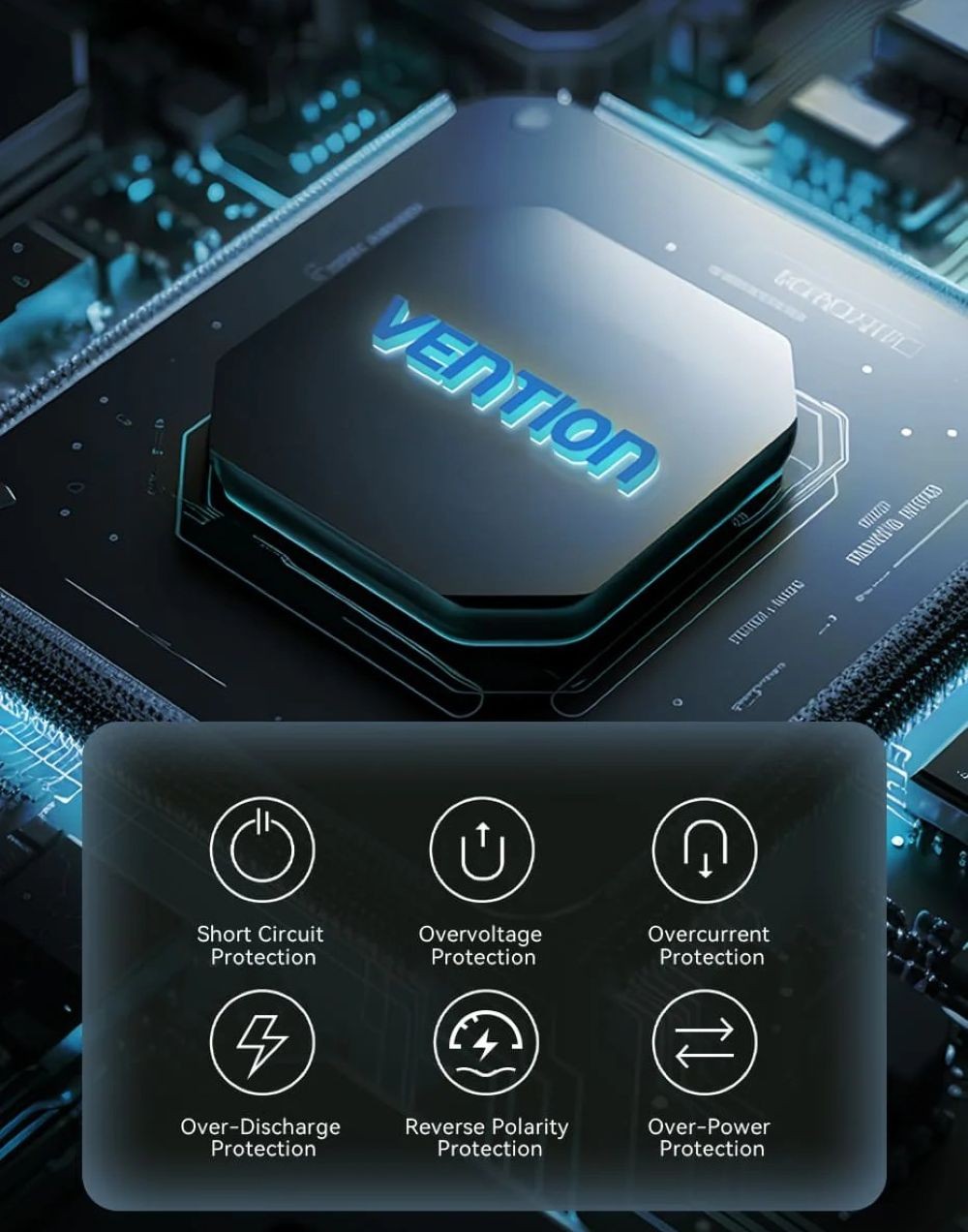 Powerbank Vention 10000mAh 35W PD z wbudowanym kablem USB-C beżowy