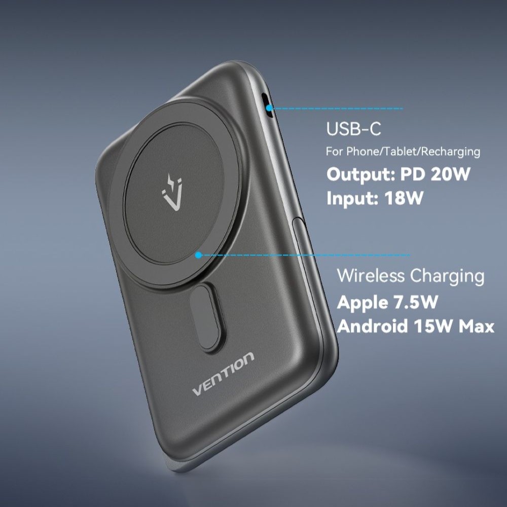 Powerbank Vention 20W PD 10000 mAh czarny