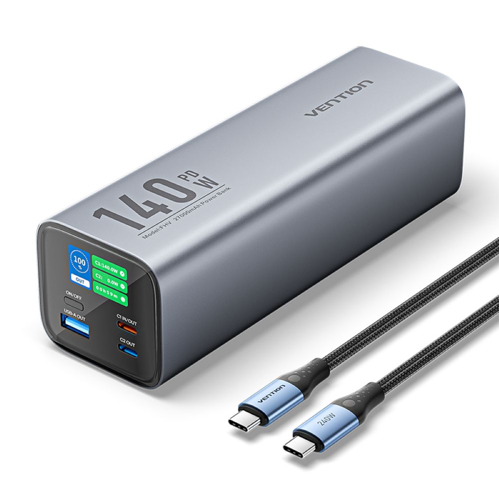 Powerbank Vention 27000mAh 140W PD 3.1 + kabel USB-C 240W