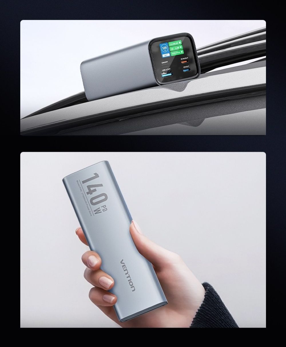 Powerbank Vention 27000mAh 140W PD 3.1 + kabel USB-C 240W