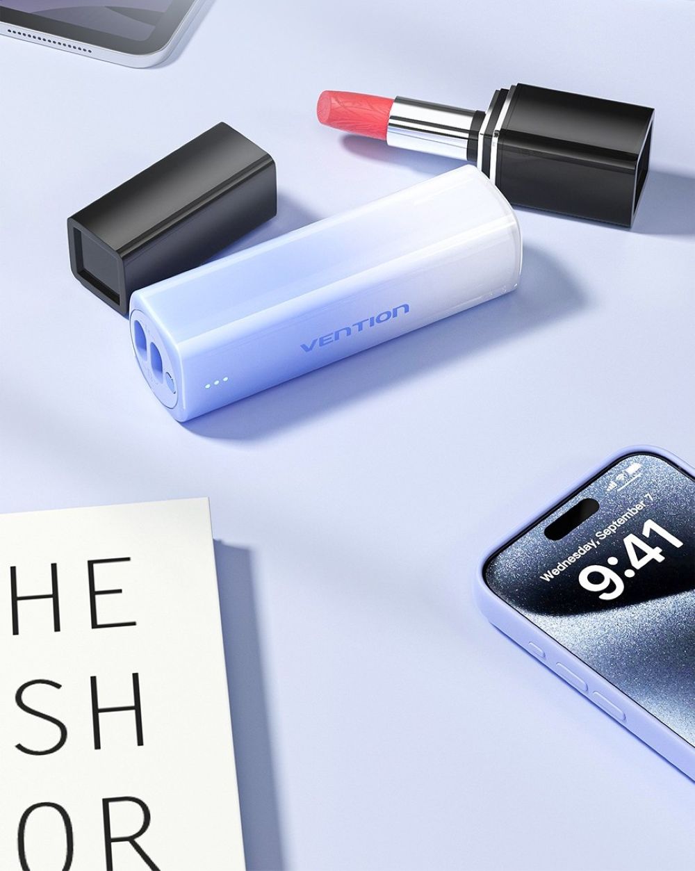 Powerbank Vention 20W PD USB-C Lightning 5000 mAh niebieski gradient