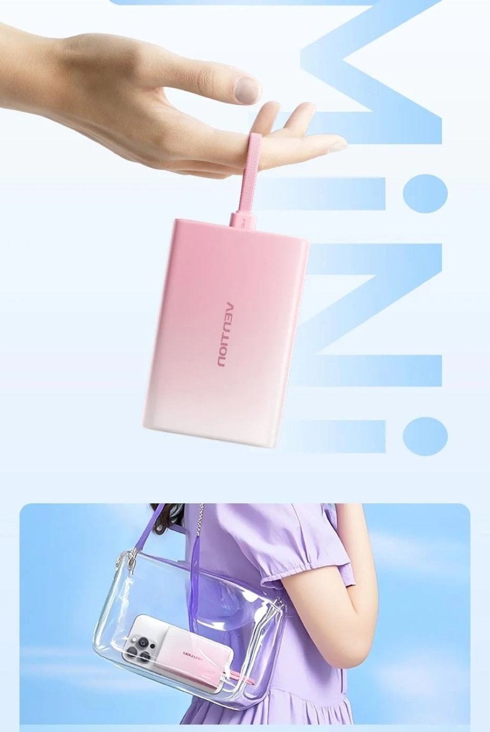 Powerbank Vention 10000 mAh USB-C + Lightning + USB-A 22,5W z wyświetlaczem LED miedziany 