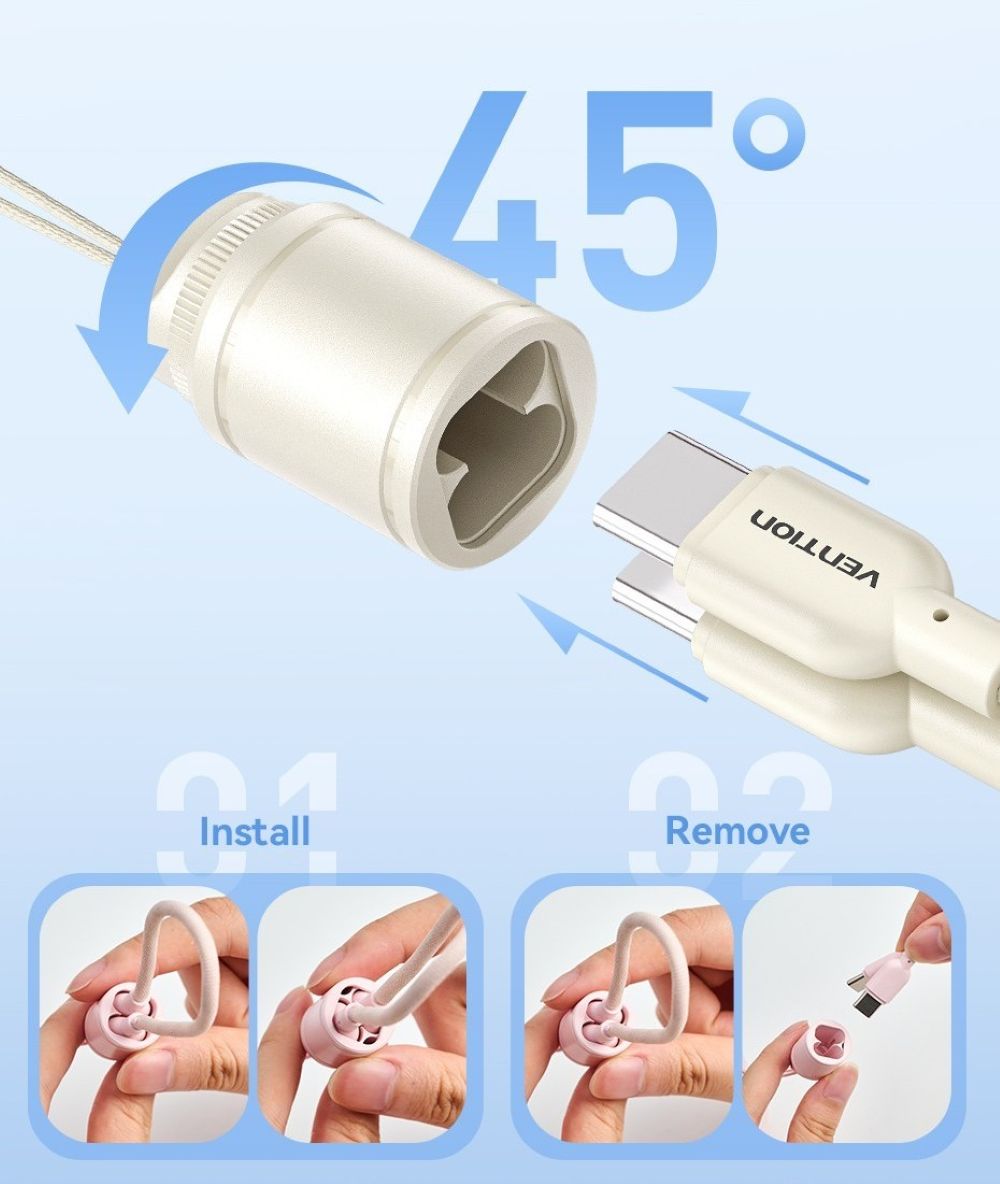 Powerbank Vention 10000mAh 2 x USB-C 1x USB-A z wyświetlaczem 22,5W beżowy