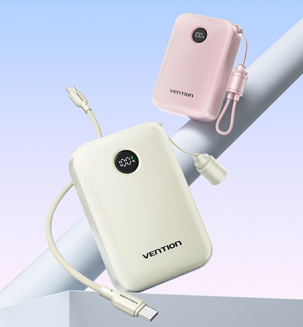 Powerbank Vention 20000mAh 2 x USB-C 1x USB-A z wyświetlaczem 22,5W niebieski