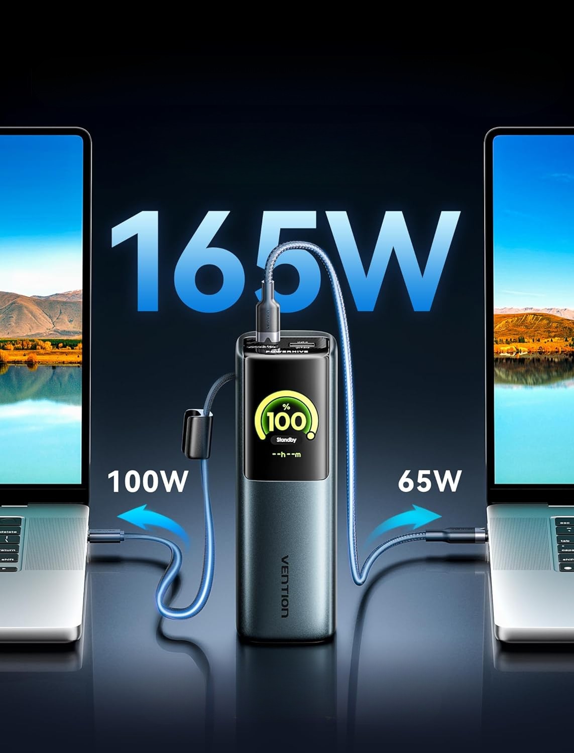 Powerbank Vention Powerhive Series 20000Mah 165W + kabel USB-C 240W