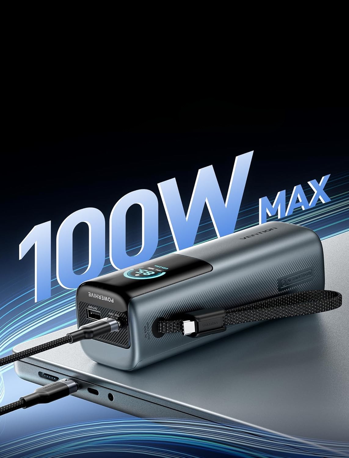 Powerbank Vention Powerhive Series 20000Mah 165W + kabel USB-C 240W