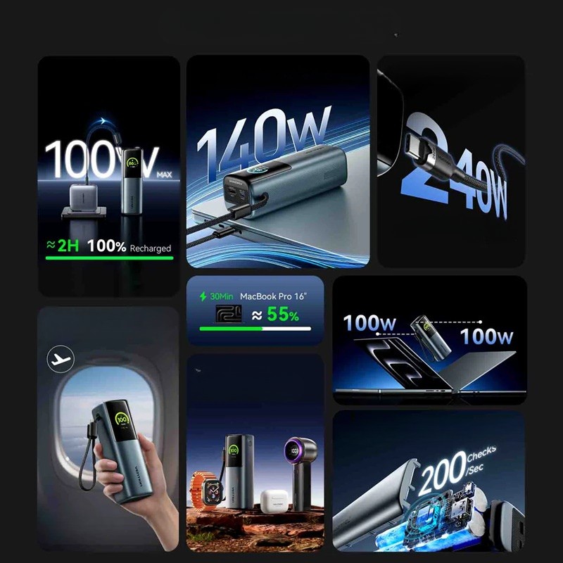 Powerbank Vention Powerhive Series 27000mAh 200W + kabel USB-C 240W