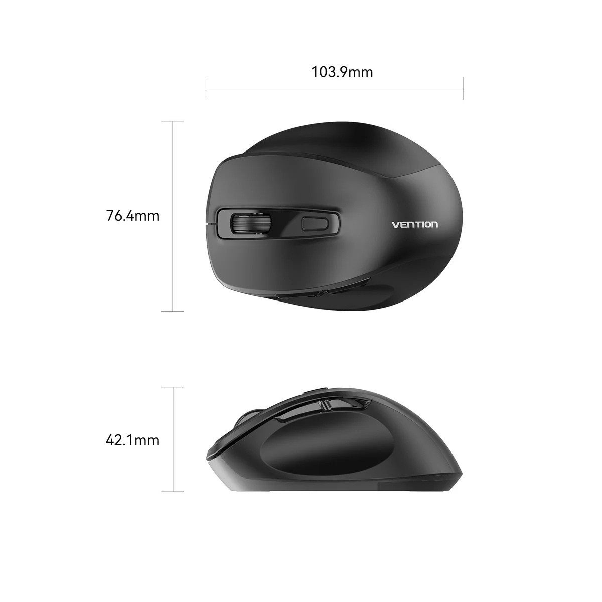 Bezprzewodowa mysz komputerowa Vention Dual-Mode 2.4Ghz + Bluetooth 5.1