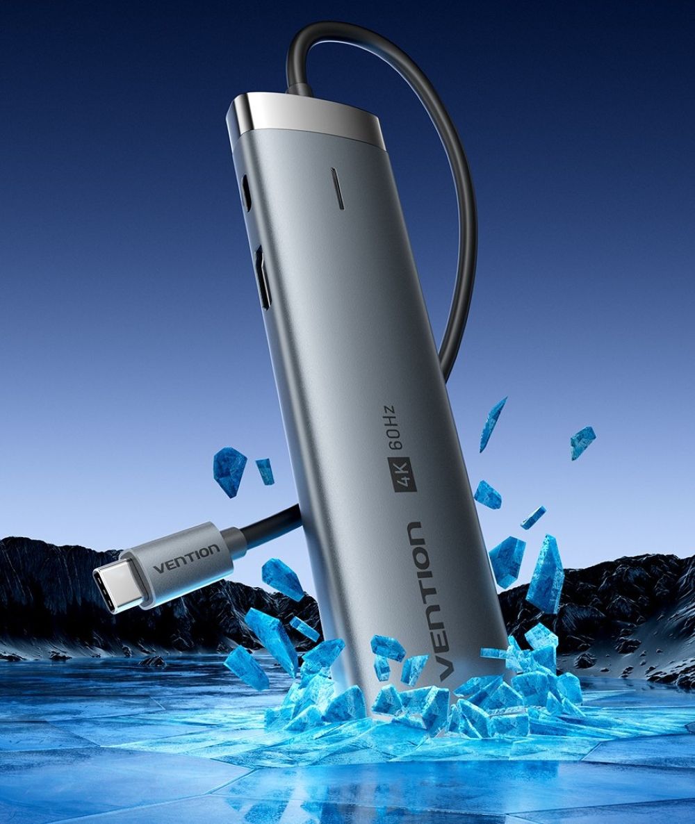 Stacja dokująca USB-C 8w1 Vention 4K 60Hz 100W PD 0.15m
