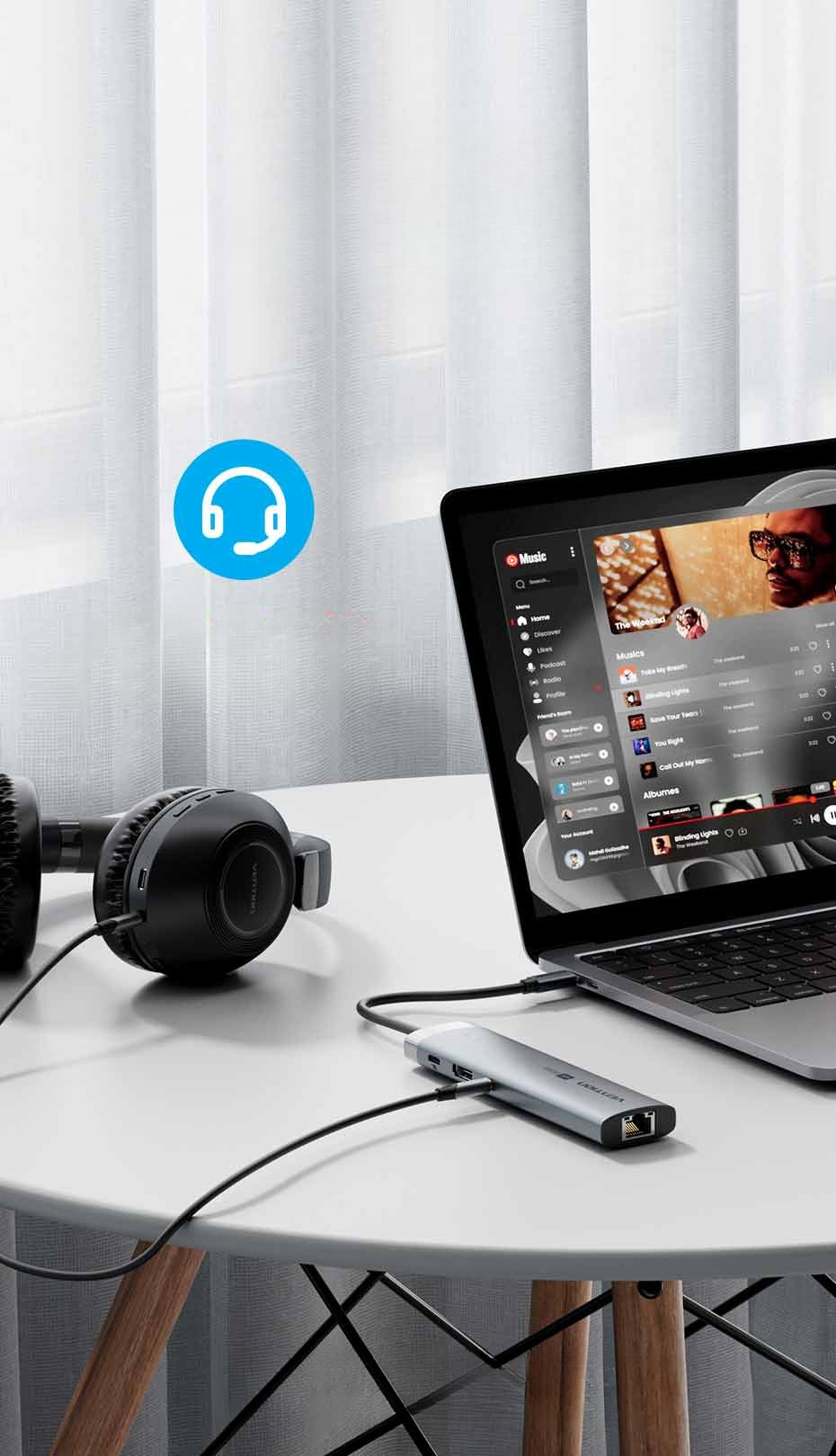 Stacja dokująca USB-C 9w1 Vention 4k 60HZ 100W PD 0.15m