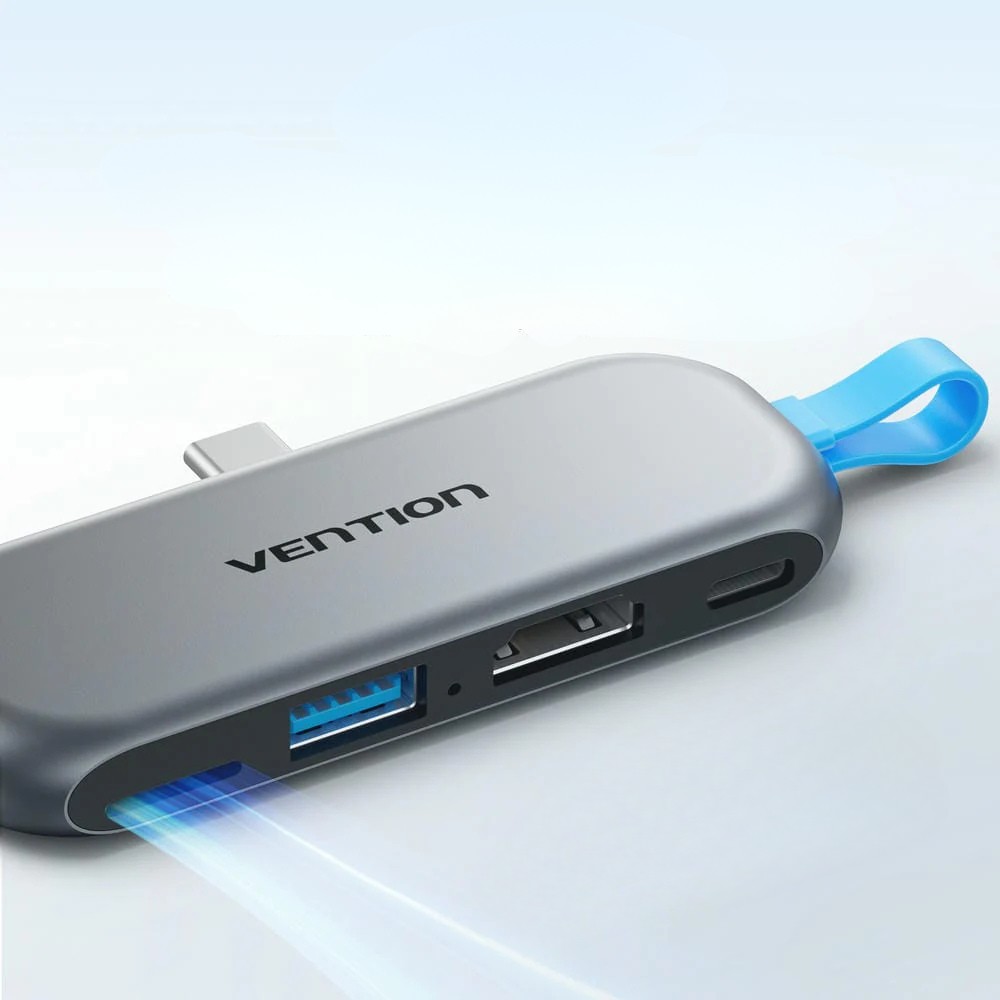 Stacja dokująca Vention 4w1 USB-C 4K 60Hz 100W, PD, bez kabla