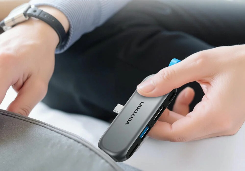 Stacja dokująca Vention 4w1 USB-C 4K 60Hz 100W, PD, bez kabla