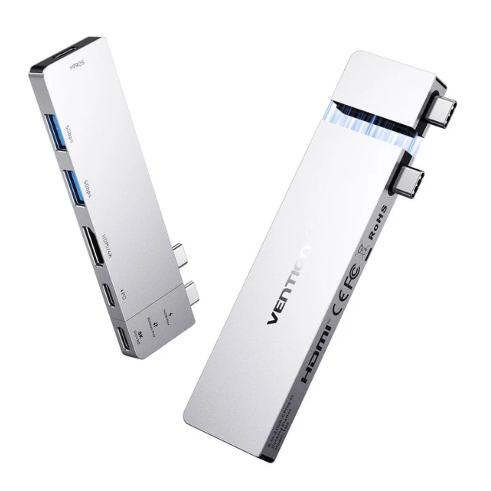 Stacja dokująca Vention 6 w 2 USB-C 8K@240Hz ThunderBolt USB-C 80Gbps 140W