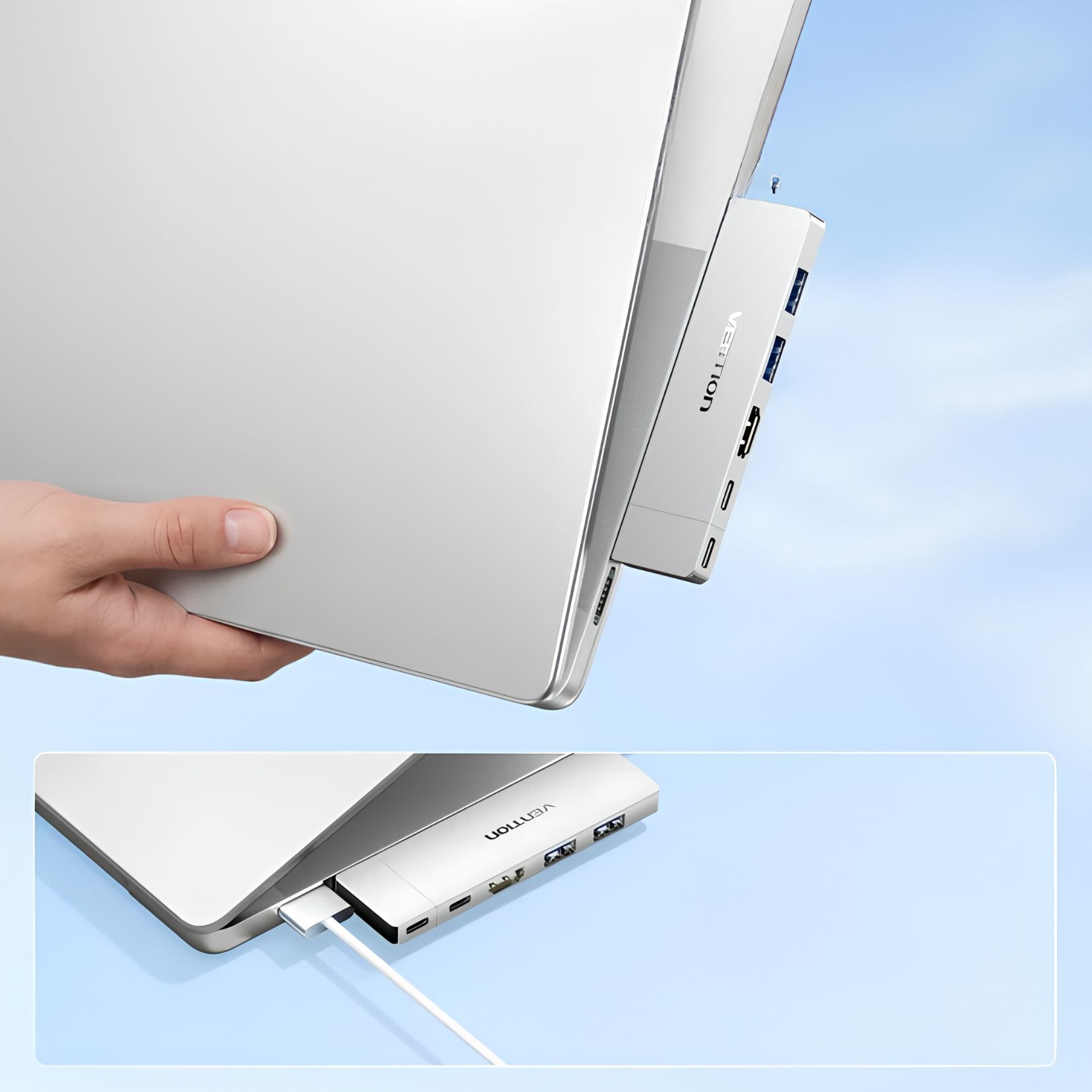 Stacja dokująca Vention 6 w 2 USB-C 8K@240Hz ThunderBolt USB-C 80Gbps 140W