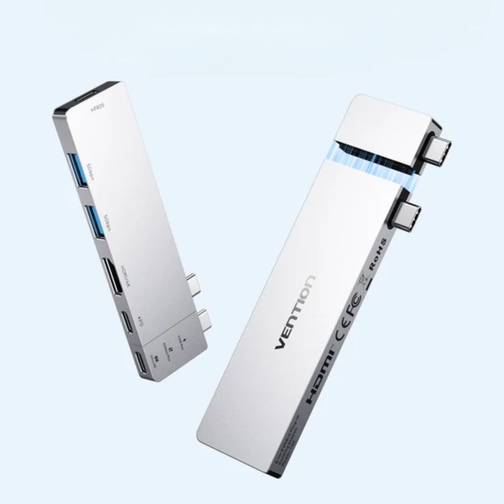 Stacja dokująca Vention 6 w 2 USB-C 8K@240Hz ThunderBolt USB-C 80Gbps 140W