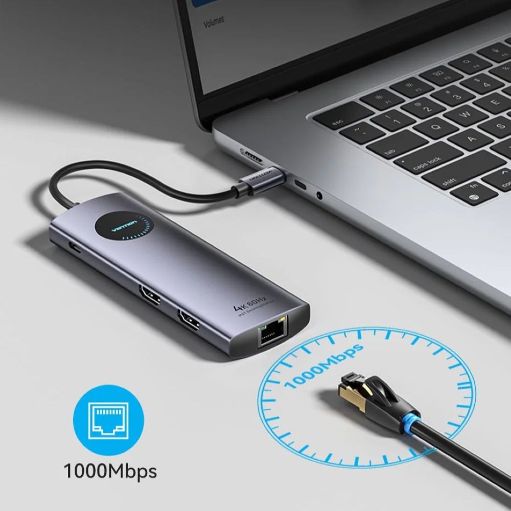 Stacja dokująca Vention 9w1 MST USB-C 4K 100W PD 5Gbps