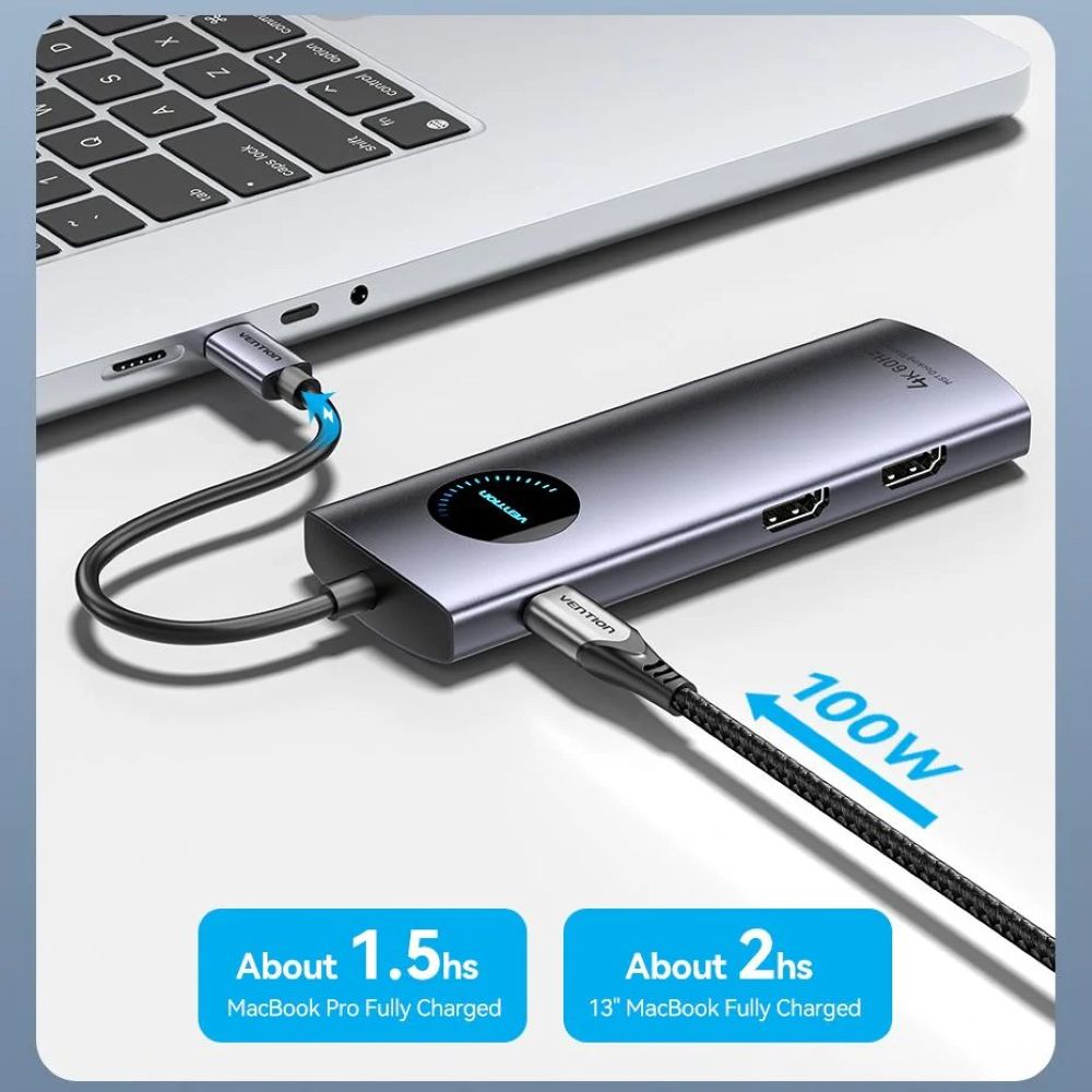 Stacja dokująca Vention 9w1 MST USB-C 4K 100W PD 5Gbps