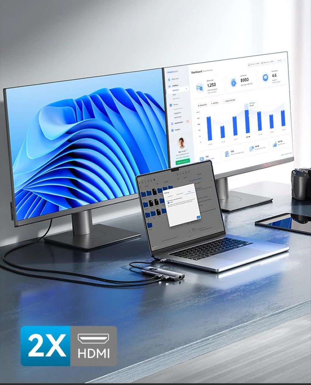 Stacja dokująca Vention 9w1 MST USB-C 4K 100W PD 5Gbps