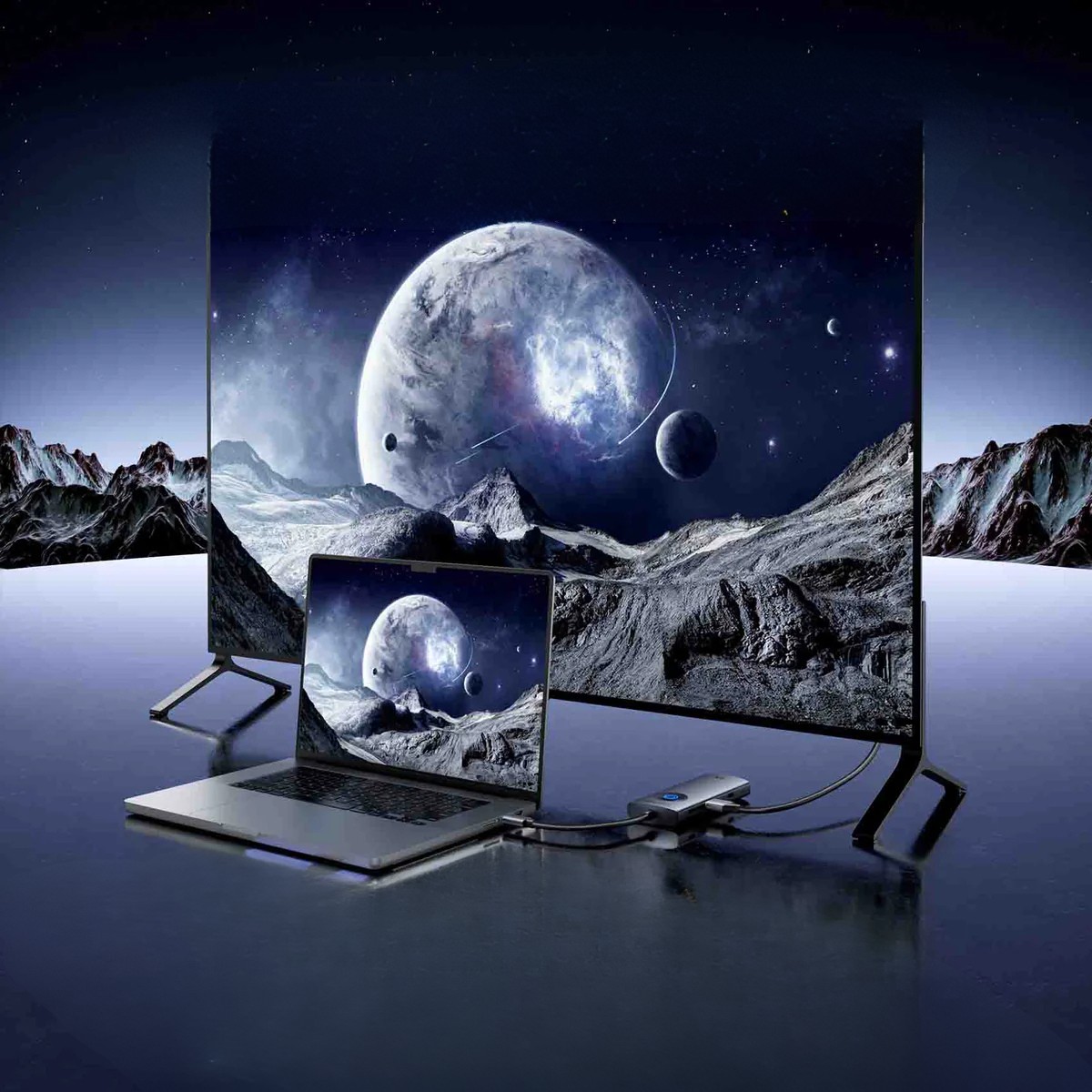 Stacja dokująca USB-C 6W1 Vention, 8K, 30Hz, 100W, PD, z wyświetlaczem led
