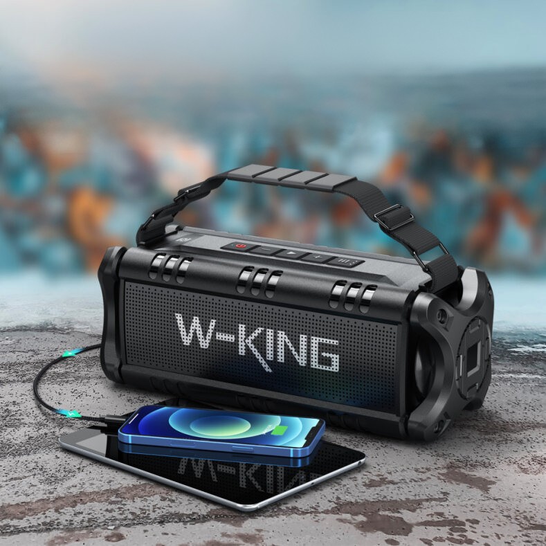 Przenośny głośnik bezprzewodowy W-King D8 czarny