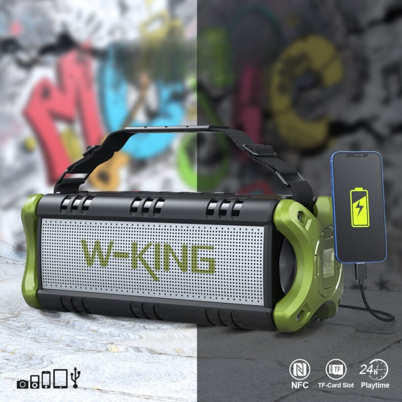 Przenośny głośnik bezprzewodowy W-King D8 zielony