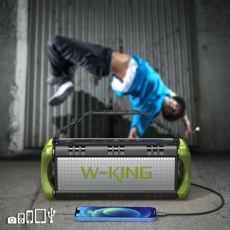Przenośny głośnik bezprzewodowy W-King D8 zielony