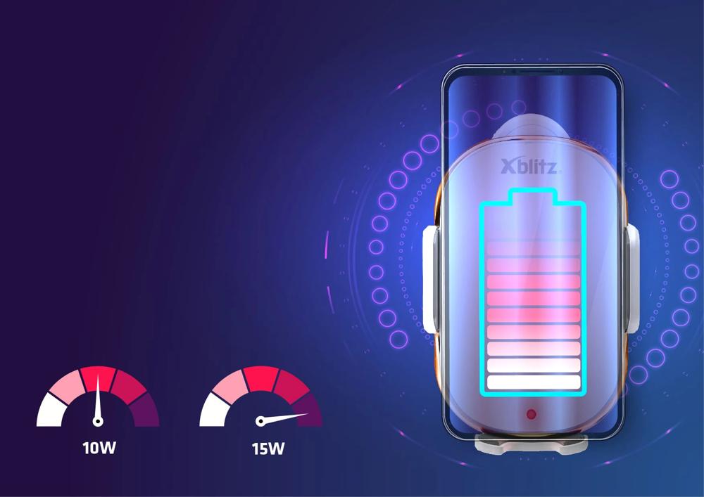 Uchwyt samochodowy z ładowaniem bezprzewodowym Xblitz AURUM BIAŁY
